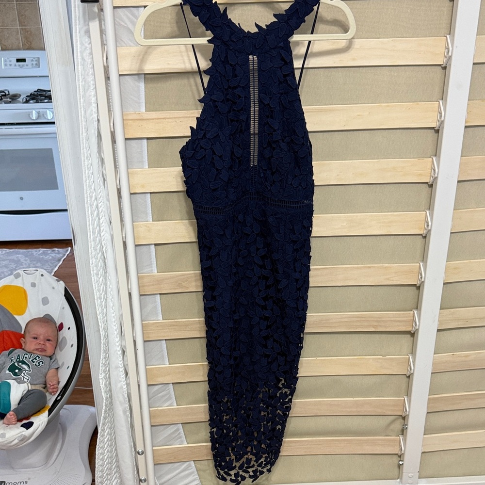 Bardot Midnight Blue Backless Dress